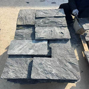 Dalles de pavage en pierre de chaux grise noire de qualité supérieure, coupées à la main, motif aléatoire, résistantes à l'eau, durables, pour sols de villas - Product Image 4