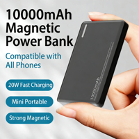 Cargador Inalámbrico Magnético 2 en 1 Portátil y Ultrafino de 10000 mAh, 10 W/15 W/20 W, Entrada Tipo C, Carga Rápida