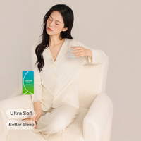 Ensemble de pyjama pour couples, vêtements de détente en lyocell, cardigan simple à col, respirant, extensible, ample, pour un usage quotidien