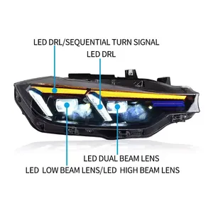 ชุดไฟหน้ารถยนต์แบบ LED รุ่น F30 F35 ปี 2013-2019 ซีรีส์ 3 อั<span class=keywords><strong>พ</strong></span>เกรดปี 2022 ดีไซน์ล่าสุด แบบพวงมาลัยซ้าย - Product Image 5