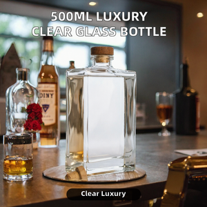 Botella de Vidrio Transparente de Lujo de 1000 ml, Vacía, Super Flint, para Vino, Licor, Ron, Whisky, Ginebra, <span class=keywords><strong>Vodka</strong></span>, Tequila, con Grabado en Corcho y Embalaje Personalizado - Product Image 2