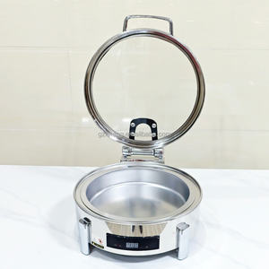 Современная интеллектуальная стеклянная тарелка из нержавеющей стали с электрическим подогревом для вечеринок, грелка для отеля, кейтеринга, сервировочное блюдо из Китая - Product Image 3