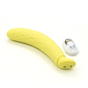 Leistungsstarke Vibration Bananenförmiger Dildo G-Punkt Klitorisvagina AV-Stange Massagegerät Vibrator Sexspielzeug für Damen wiederaufladbar