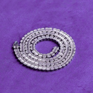 Vente en gros de bijoux fins Hip Hop 7mm 8mm VVS Moissanite chaîne de tennis baguette pour hommes avec testeur de diamants en argent sterling 925 - Product Image 3