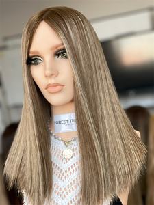 SHY Hair Top Qualité Ombre Couleur HD Lace Top Perruque Juive Nœuds Simples 5.0 Casher Perruques Cheveux Courts pour les Femmes - Product Image 4