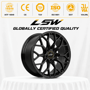 LS8073 18‑24 ล้อฟอร์จแบบกำหนดเอง 5x112 5x120 ET CB สีดำเงา ล้ออัลลอยด์โมโนบล็อก LS8073 สำหรับ BMW Benz Audi EV - Product Image 3