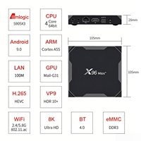 YDH-X96max+ 2026 Boîtier TV intelligent Android 9.0 Amlogic S905X3 4+64 Go, prend en charge la 8K, modèle le plus vendu