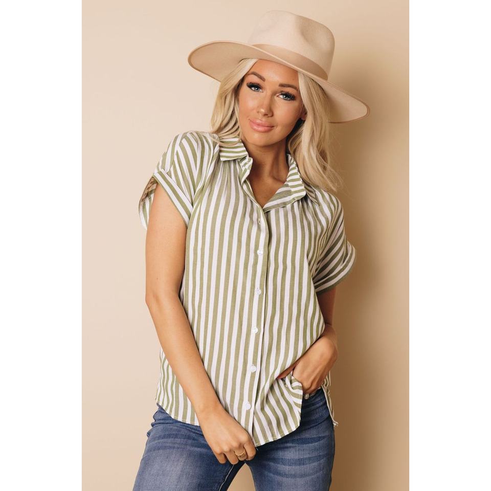 TD Jessabelle High Collar Women's Top Button Striped Embroidered Formal Silk Knit for Office XL Size High Quality Autumn Season