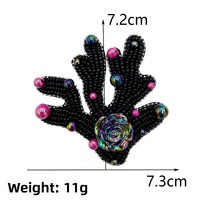 Applique en tissu décorative artisanale en forme d'étoile de mer et de corail, ornée de perles et de paillettes, à coudre pour vêtements, chapeaux, sacs et vêtements d'extérieur DIY