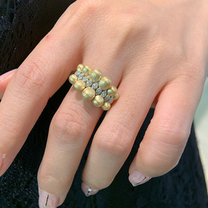 อาซูโอ 18K แหวนทองคำแท้สีเหลืองเพชรธรรมชาติ 0.18 กะรัตหรูหราสำหรับทุกเพศสวมใส่ทุกวันเครื่องประดับของขวัญสำหรับผู้หญิงวันเกิดปาร์ตี้ - Product Image 6