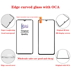 Kuli Factory Calidad original Pantalla táctil curvada Cubierta frontal de vidrio con Oca para Samsung S20U