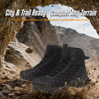 Bottes tactiques pour hommes, lacets Oxford, mi-mollet, légères, imperméables, entièrement noires, chaussures de randonnée en montagne pour l'extérieur