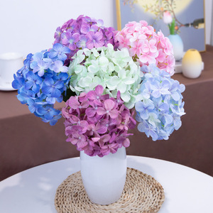 Hydrangeas artificiels en tissu de soie, impression 3D haute simulation, décorations de mariage, style luxueux, branche unique - Product Image 2