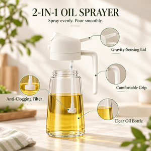 2in1 470ml Glass Modern Dishwasher Safe Oil Sprayer <b>Bottle</b> BBQ Kitchen Baking Roasting Picnic Tool - Product Image 2