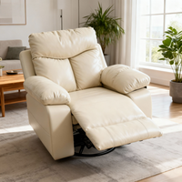 Fauteuil inclinable et pivotant en similicuir moderne avec design pliable, léger et durable pour salon et chambre à coucher