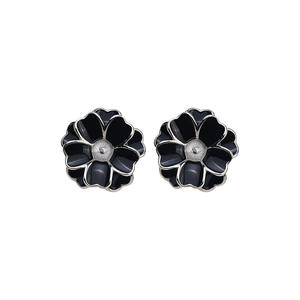 Conjunto de Joyería de Moda para Mujer, Plata S925, Aretes, Anillo con Colgante de Resina Epoxi, Perla 9-11, Forma de Flor Hueca, Base 1281 para DIY - Product Image 5