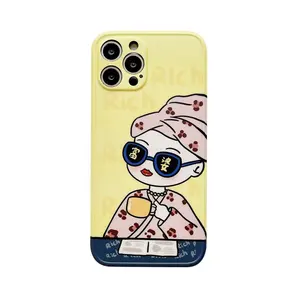 New Recommended Designer Cartoon Mobile Phone Case Luxury Funny Rich Woman Girl Hipster Soft Glue Mobile Phone Case