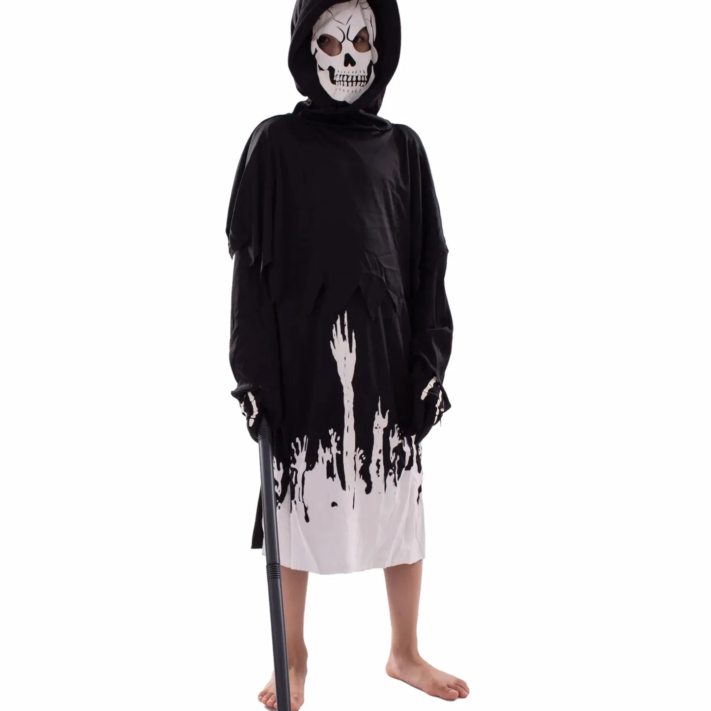Halloween Children's Skeletons Costume Reaper Dance Party Scary House Dress Up Fluorescent Ghost Suit