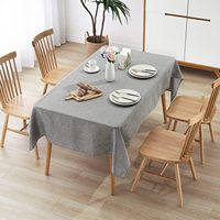 Nappe unie aspect lin, résistante à l'eau et lavable, idéale pour les fêtes, restaurants et hôtels