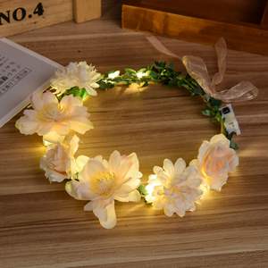 Serre-tête LED lumineux multicolore avec <span class=keywords><strong>guirlande</strong></span> florale et boules, idéal pour défilés, fêtes, accessoire de mariée pour filles, et guirlandes décoratives pour enfants et jeunes filles - Product Image 4