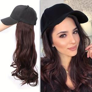 วิกผมทรงเบสบอลแบบชิ้นเดียวสำหรับ<span class=keywords><strong>ผู้หญิง</strong></span> <span class=keywords><strong>ผม</strong></span><span class=keywords><strong>ยาว</strong></span>หยิก สไตล์เกาหลี สีดำล้วน ปิดคลุมทั้งศีรษะ เหมาะสำหรับฤดูร้อน ฤดูใบไม้ร่วง ฤดูหนาว - Product Image 3