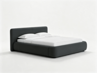Lit plateforme FERLY avec système de support à lattes, cadre en bois moderne, meubles de chambre à coucher