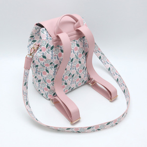 Zaino in PU PVC con Stampa Floreale per Donne, Daypack Casual per Uso Quotidiano, Zaino a Sacca con Cordoncino e Tracolla Staccabile - Product Image 5