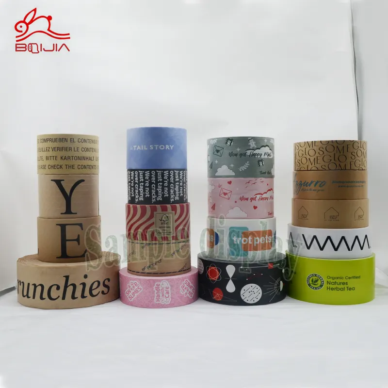 Custom Eco Friendly prime water activated packing Carton Sealing Adhesive kraft paper tape With Logo