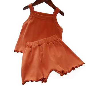 Conjuntos de Ropa de Verano 2022 para Niñas, Conjuntos de Camiseta sin Mangas y Pantalones Cortos de Color Sólido, Ropa de Boutique para Niñas Pequeñas - Product Image 6