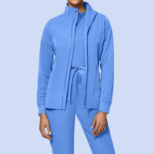 Bestexカスタムレディーススクラブユニフォームセットモイスウィッキングハイパー通気性4ウェイストレッチ合計5ポケットナースユニフォーム - Product Image 1