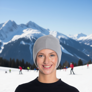 DB Women's Soft Warm Acrylic Beanie <b>Hat</b> For Winter Sports - Gray, Lightweight And Cozy Headwear For Outdoor Activities - Product Image 2