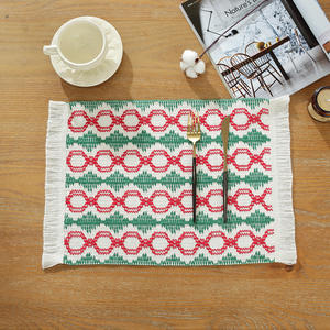 Napperon occidental <span class=keywords><strong>de</strong></span> style bohème noël coton <span class=keywords><strong>lin</strong></span> gland lavable endroit tapis robustes décoration <span class=keywords><strong>de</strong></span> fête napperon patchwork - Product Image 2