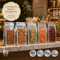 Sachet alimentaire recyclable Ximu à fond carré, fermeture éclair PE, scellage 8 côtés, qualité alimentaire, pour bonbons, OEM disponible