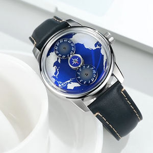 Reloj Mecánico Automático OBLVLOS con Movimiento de Estrella Giratoria, Personalizado, de Escala Pequeña, con Diseño de Planeta Azul, Correa de Cuero para Hombre - Product Image 5