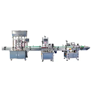 Línea de producción de máquinas de llenado, tapado y etiquetado de botellas totalmente automatizada para un procesamiento eficiente de botellas