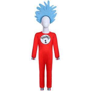 Costume de cosplay pour enfants Thing 1 Thing 2, combinaison rouge respirante pour fête d'Halloween - Product Image 3