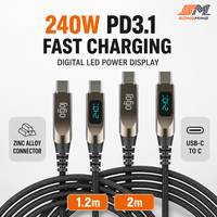 Cable USB Tipo C de 240W PD3.1 con carga rápida, trenzado de nailon, 5A, cobre puro, E-Marker, sincronización de datos para laptop, tablet, smartphone Android