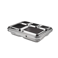 Nouvelle boîte à bento en acier inoxydable 304, étanche, durable, 5 compartiments, sans BPA, 0-1L, compatible congélateur, écologique, cuiseur vapeur