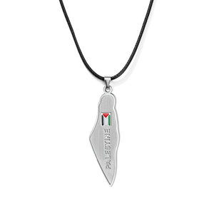 Saint-Esprit Blanc Colombe Palestine Drapeau Libre Plaqué Or Pendentif Collier Argent Plaqué Métal Émail Paix Pigeons Drapeau Collier - Product Image 6
