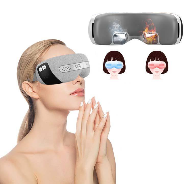Eveekon Smart Foldable Eye Massager with Hot/Cold Airbags, Bluetooth Music, 7 Modes & Timer for Relief
