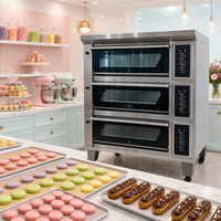 Oven Dapur Komersial Rui Tai 3 Dek 6 Loyang, Ruang Panggang Besar dari Baja Anti Karat, Pemanggangan Merata, untuk Hotel, Restoran, dan Roti