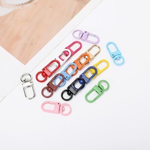 Màu sắc <span class=keywords><strong>Snap</strong></span> móc kim loại Keychain chia vòng chìa khóa với chuỗi DIY Túi Khóa Phụ Kiện Bán buôn Dog Clips D keyrings - Product Image 3