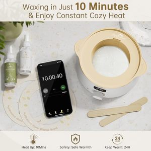 Kit de depilación Lifestance con calentador digital, 14.1 oz de cera dura en gránulos para depilación de bikini, rostro y cuerpo. - Product Image 2