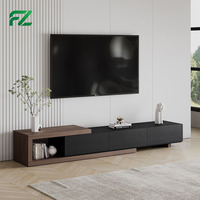 Meuble TV sur pied moderne et minimaliste, résistant à l'humidité, en panneau alvéolaire d'aluminium durable, pour salon et appartement