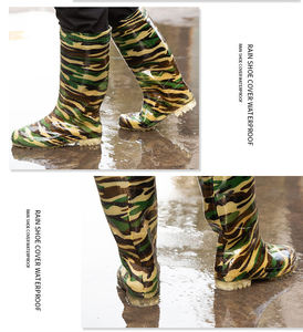 รองเท้าบูทกันฝนแบบสวมสำหรับผู้ชาย คุณภาพสูง ลายพราง หนา กันลื่น ระบายอากาศได้ดี ทนทาน อุ่น หัวรองเท้าแบบคอมโพสิต เหมาะสำหรับตกปลา ทำฟาร์ม และพื้นที่ชนบท - Product Image 1