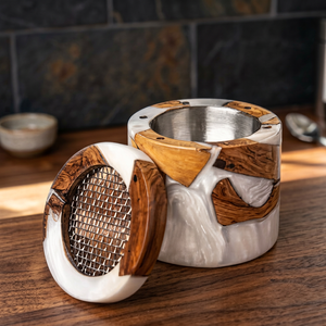 Quemador de Incienso de Madera Hecho a Mano, Difusor Aromático, Diseño de Resina de Sándalo, Uso en Todas las Estaciones, Decoración para el Hogar, Regalo para Ramadán y Eid, Mubkharah - Product Image 1