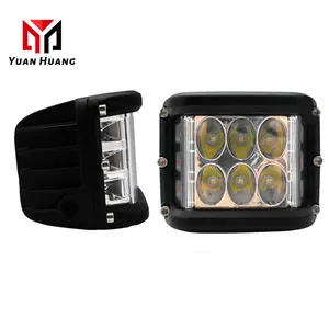 4 inch 36W 45W LED flash lights work light with strobe warning three sides Dual Color White Blue LED POD light
