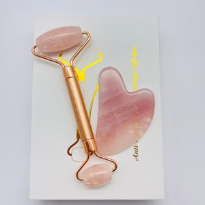 Quartz rose naturel Gua Sha rouleau à tête unique produits de beauté pour les yeux anti-âge rouleau de jade - Product Image 6