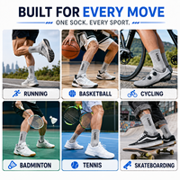 Chaussettes de sport mi-mollet en coton pour hommes, absorbant la transpiration, pour le basketball, avec logo personnalisé
