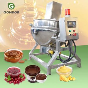 Marmite de cuisson industrielle électrique double à double enveloppe chauffante avec agitateur pour la fonte du sucre - Product Image 1